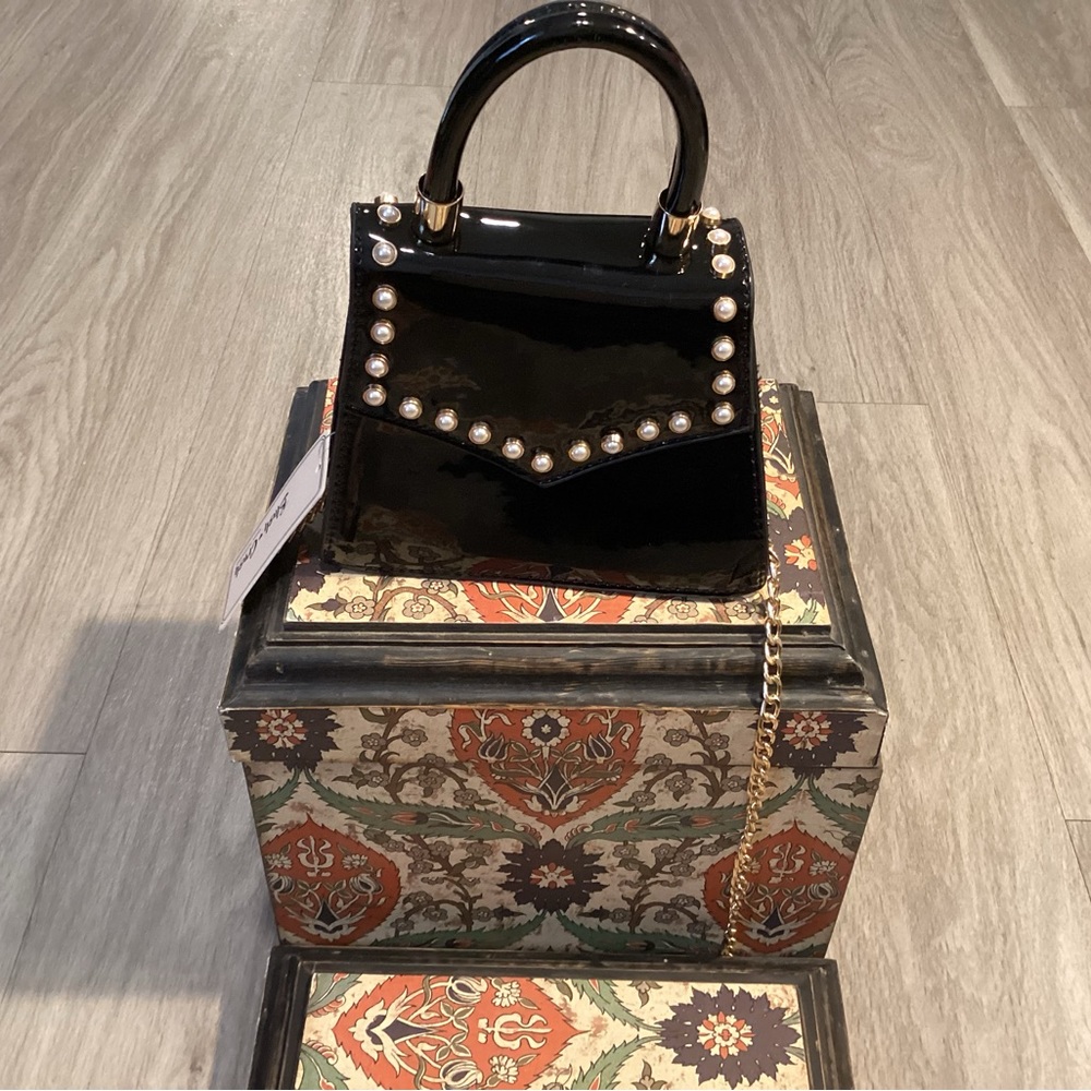 Blush Crush (black & pearl) handbag/ crossbody